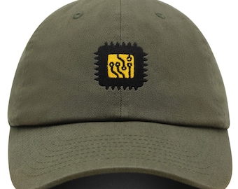 Gorra de béisbol de algodón premium con chip de computadora bordado