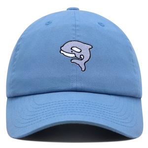 Embroidered Orca Whale Dad Hat: Cotton Baseball Cap