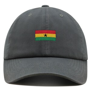 Ghana Flag Dad Hat: Embroidered Cotton Baseball Cap Dark Grey