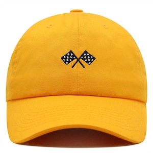 Racing Flag Premium Dad Hat Embroidered Cotton Baseball Cap Racer Speed
