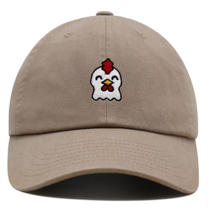 Gorra de béisbol bordada con diseño de pollo y gallina