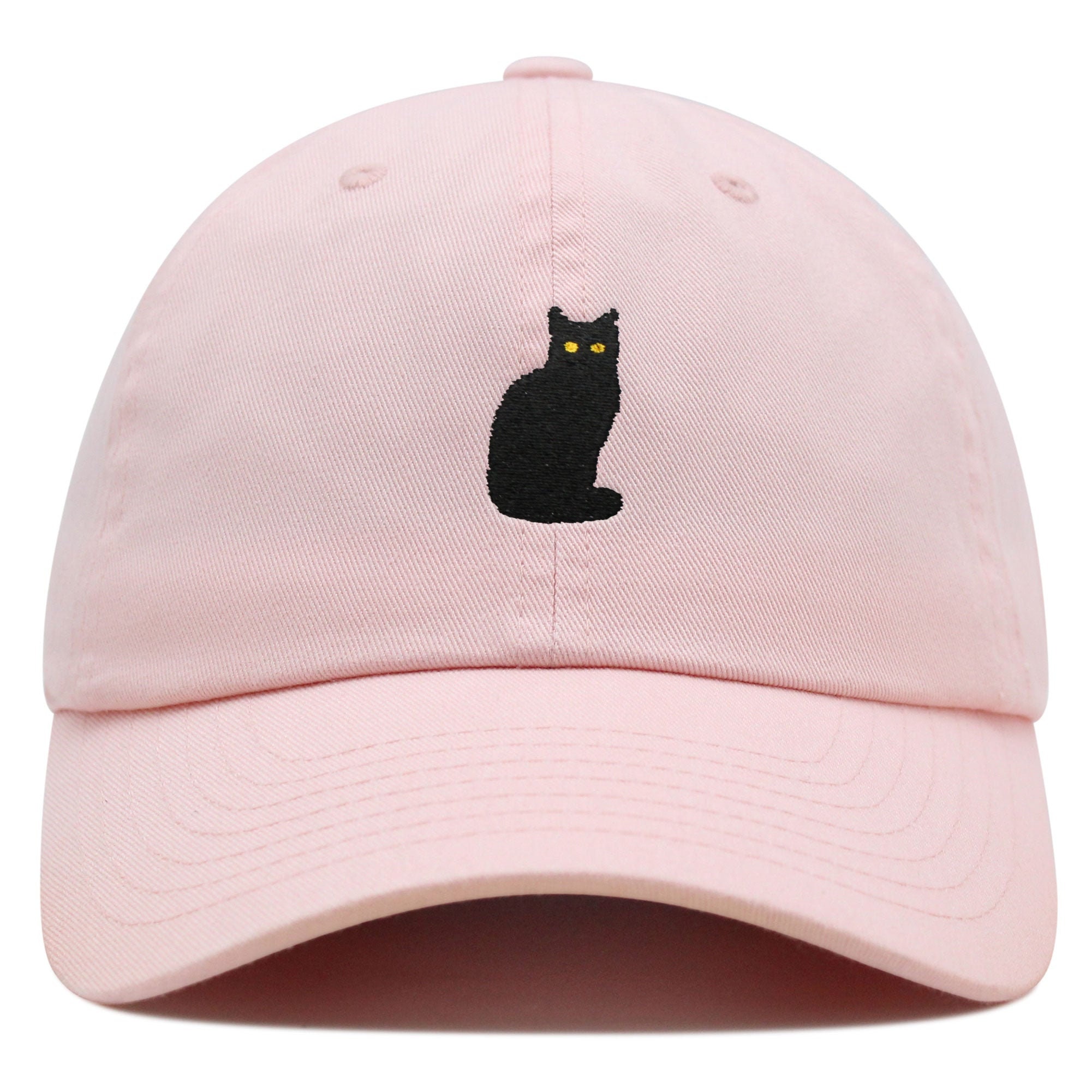 Sitted Black Cat Premium Dad Hat Embroidered Baseball Cap Cute Kitty