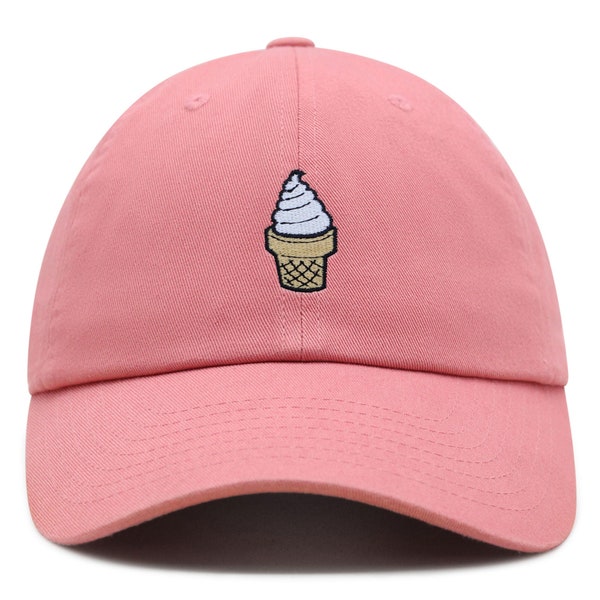 Ice Cream Cone Premium Dad Hat Embroidered Baseball Cap Foodie