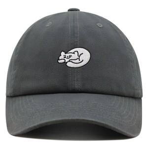 Sleeping Cat Premium Dad Hat Embroidered Baseball Cap Cute