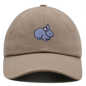 Bunny Premium Dad Hat Bestickte Baseballkappe Graues Kaninchen