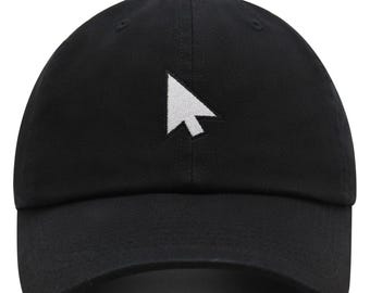 Gorra de béisbol de algodón con diseño de puntero de ratón bordado.