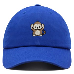 Happy Monkey Hug Dad Hat: Embroidered Cotton Baseball Cap