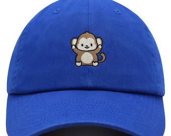 Gorra de béisbol de algodón bordada con el mono feliz y el abrazo de papá