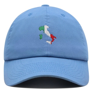 Carte de l'Italie avec drapeau, chapeau papa premium brodé, casquette de baseball en coton, drapeau de la carte de l'Italie brodé