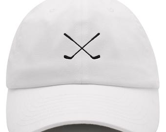 Crossed Golf Clubs Dad Hat, Embroidered Cotton Baseball Cap