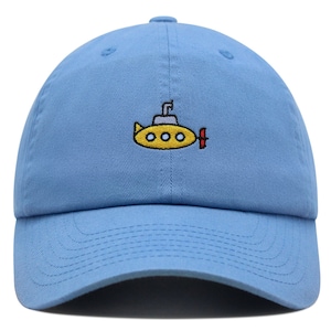 Yellow Submarine Embroidered Dad Hat, Cotton Baseball Cap