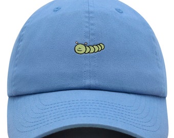 Czapka baseballowa z haftowanym motywem gąsienicy – najwyższej jakości bawełniana