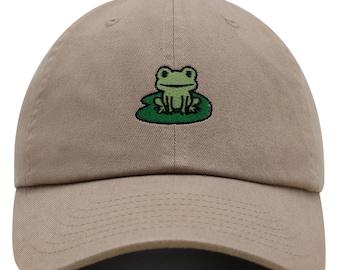 Frosch Premium Dad Hat Bestickte Baseballmütze Frosch Teich Frosch