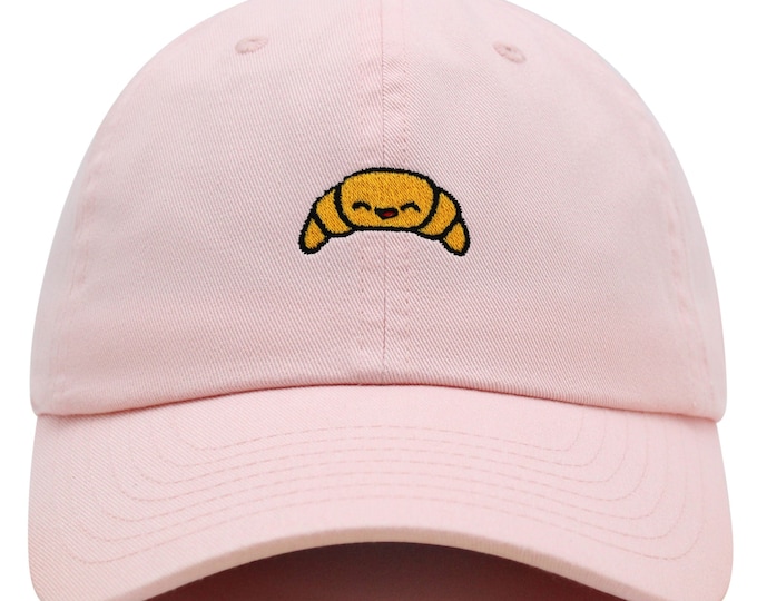 Embroidered Croissant Dad Hat - Foodie Baseball Cap