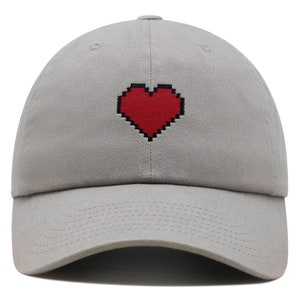 Pixel Heart Premium Dad Hat Embroidered Cotton Baseball Cap