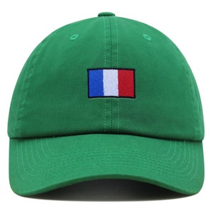 France Flag Premium Dad Hat Embroidered Cotton Baseball Cap Soccer