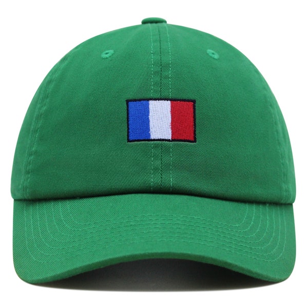 France Flag Premium Dad Hat Embroidered Cotton Baseball Cap Soccer