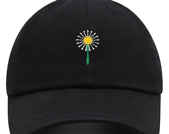 Embroidered Dandelion Dad Hat - Premium Cotton Baseball Cap