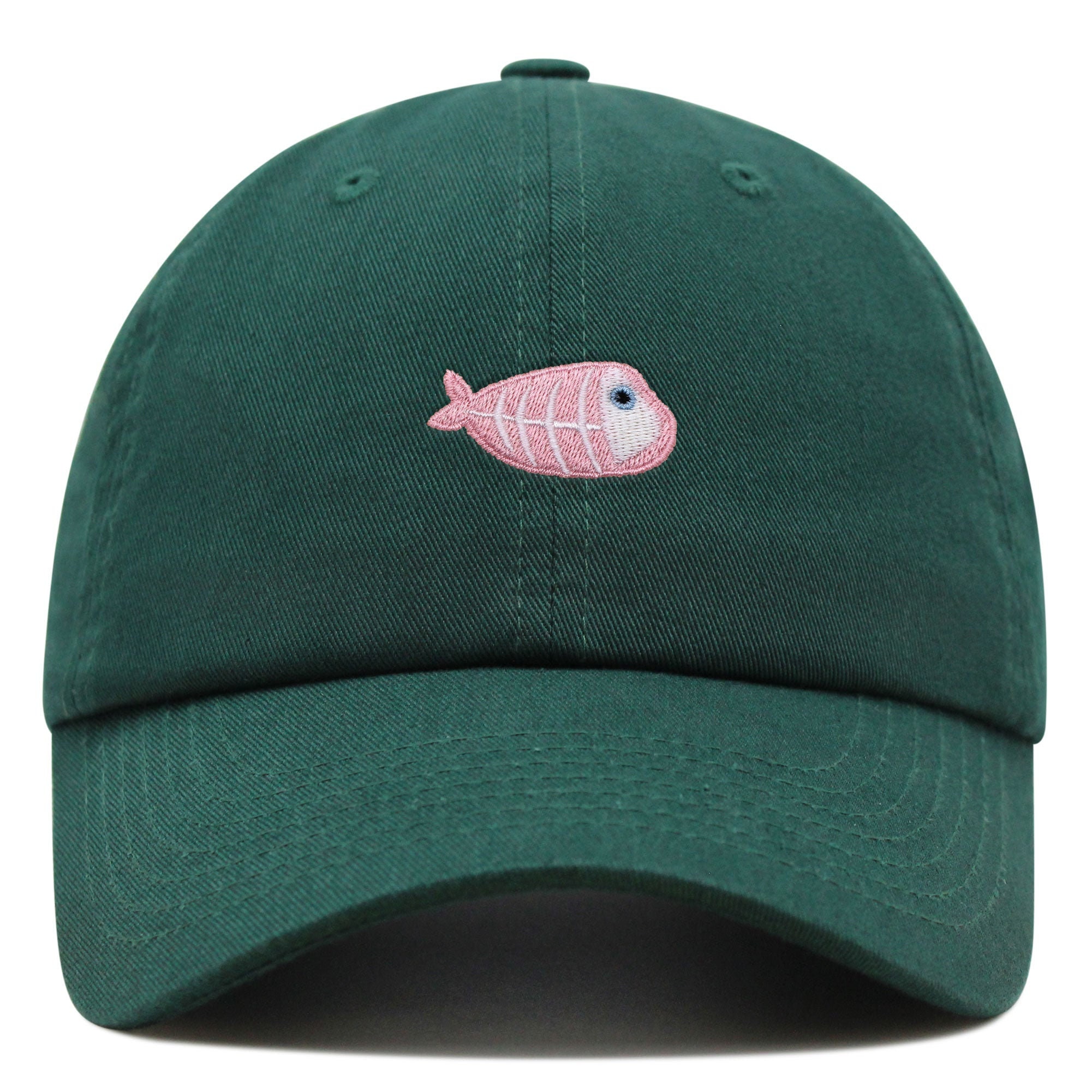 Fishbone Premium Dad Hat Embroidered Baseball Cap Pink Bone Etsy Australia