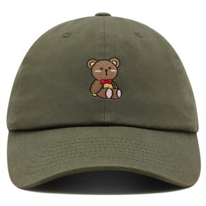 Vintage Teddy Bear with Bowtie Premium Dad Hat Embroidered Cotton Baseball Cap