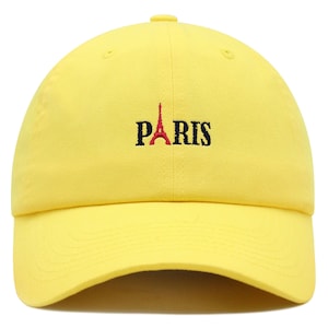 Gorra estilo "papá" con bordado de la Torre Eiffel - Gorra de béisbol con logo de París