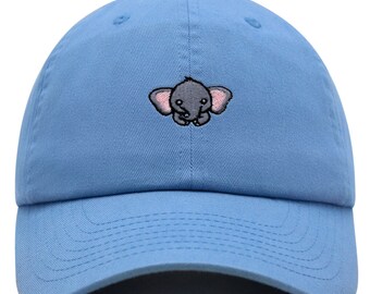 Embroidered Elephant Dad Hat, Cotton Baseball Cap