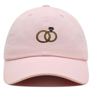 Embroidered Wedding Rings Dad Hat, Cotton Baseball Cap