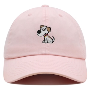 Dog with Red Collar Premium Dad Hat Embroidered Cotton Baseball Cap Cartoon Puppy