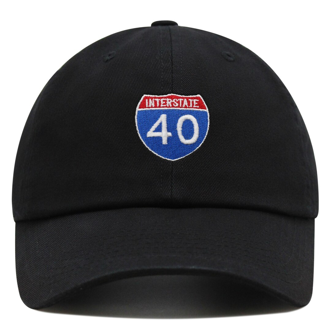 Interstate 40 Highway Sign Dad Hat: Embroidered Cotton Baseball Cap - Etsy