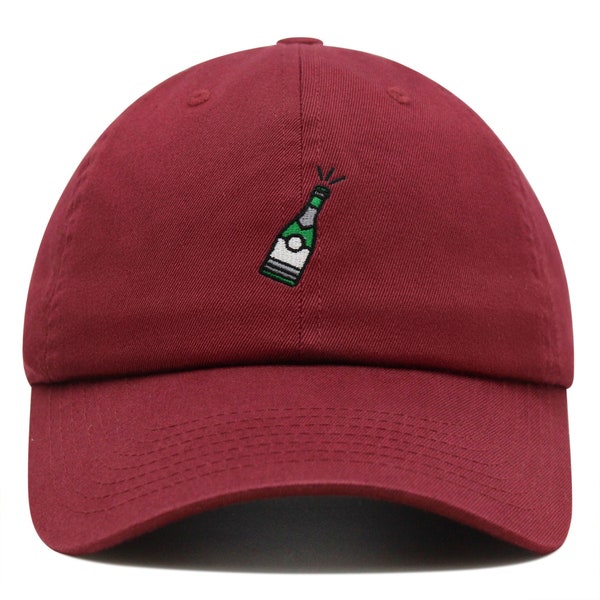 Champagne Bottle Premium Dad Hat Embroidered Baseball Cap Drink