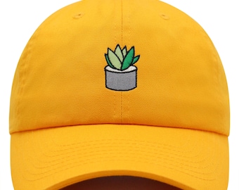 Embroidered Succulent Dad Hat, Premium Cotton Baseball Cap
