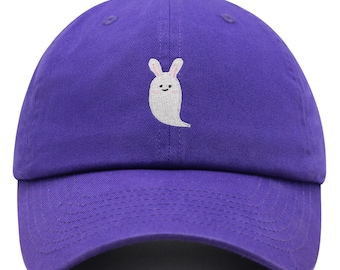 Ghost Bunny Embroidered Cotton Dad Hat