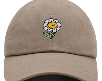 Gestickte Smile Flower Dad Hat, BaumwollBaseballmütze
