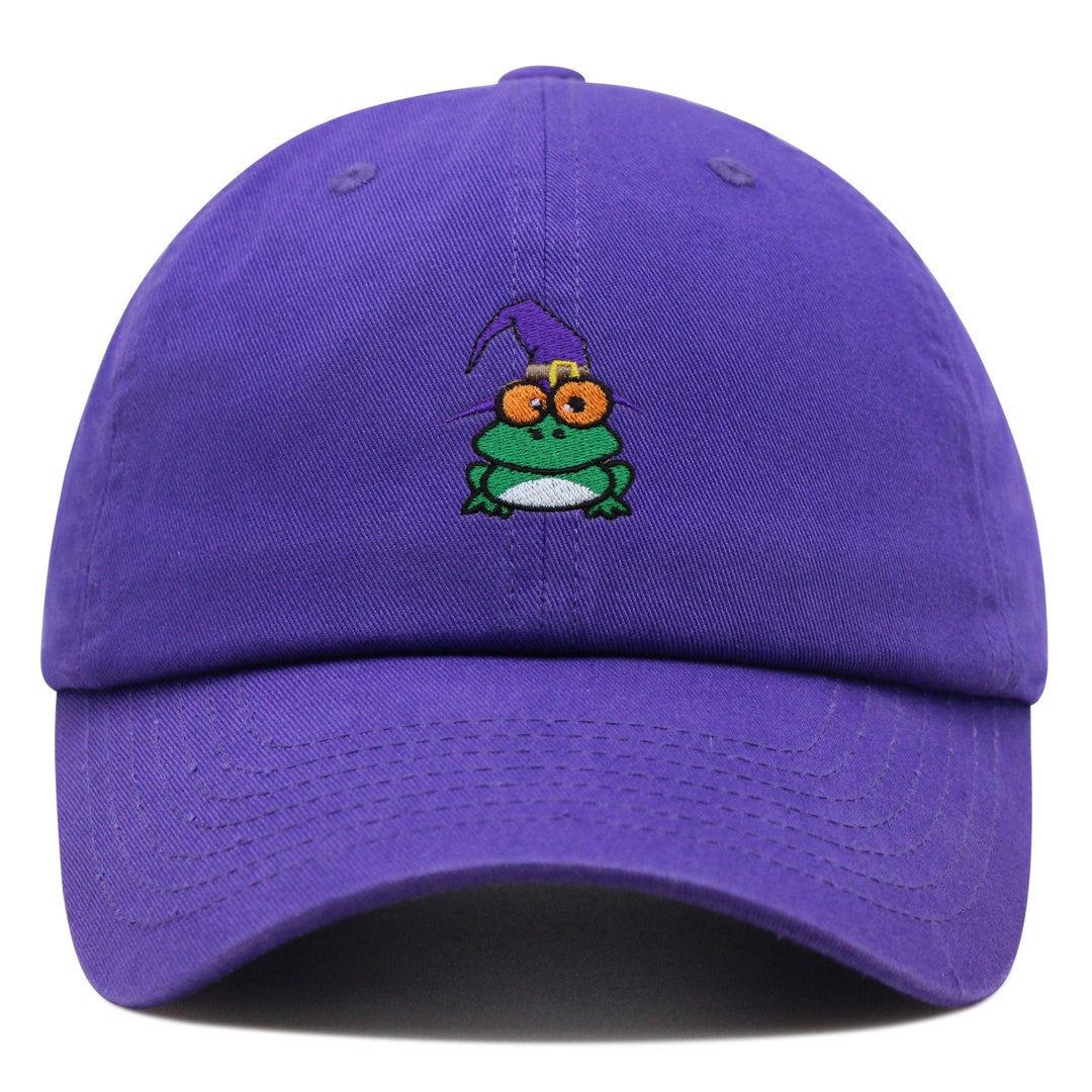 Embroidered Frog Wizard Dad Hat, Premium Cotton Baseball Cap - Etsy