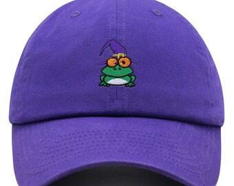 Bestickte Frosch Witard Dad Mütze, Premium Baumwoll-Baseballmütze