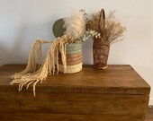 Palm leaf Storage Basket Bathroom Storage Magazine Rack Bathroom Decor Rustic Sewing Basket Basket with Lid