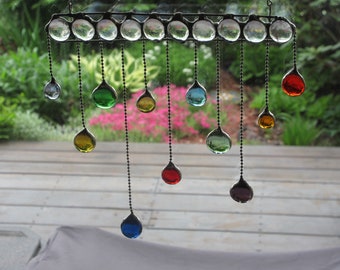 Stained Glass Sun Catcher, Rainbow, Valentine's Day Gift, Present,  Birthday Gift, House Warming , Baby's Room Hanging, Made in Canada