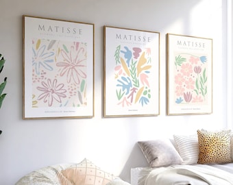 Matisse Flower Market Prints - Set of 3 Boho Wall Decor