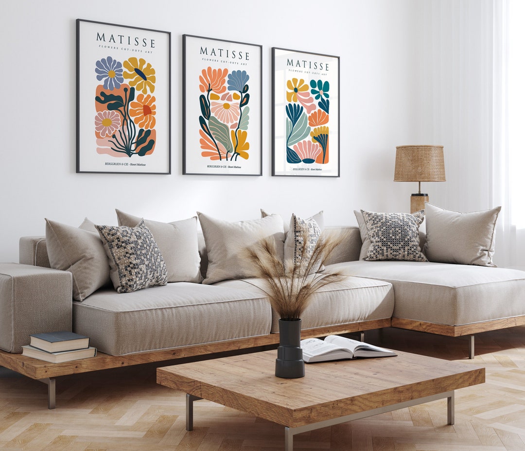 Set of 3 Matisse Flower Market Prints, Boho Flower Art, Bedroom Wall ...
