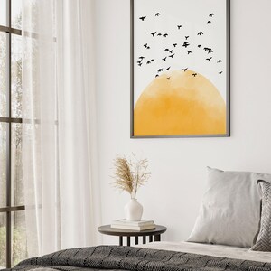 Sun Silhouette Set of 3 Prints, Nature Wall Prints, Sunset Wall Art, Minimalist, Abstract Art, Living Room Prints, Orange Wall Art, Sunset image 10