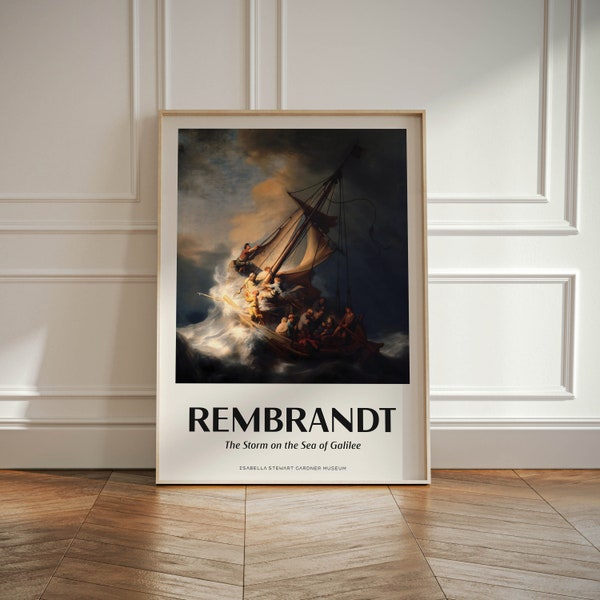 Storm on the Sea of Galilee Print: Rembrandt Classic Art (Unframed Wall Decor)