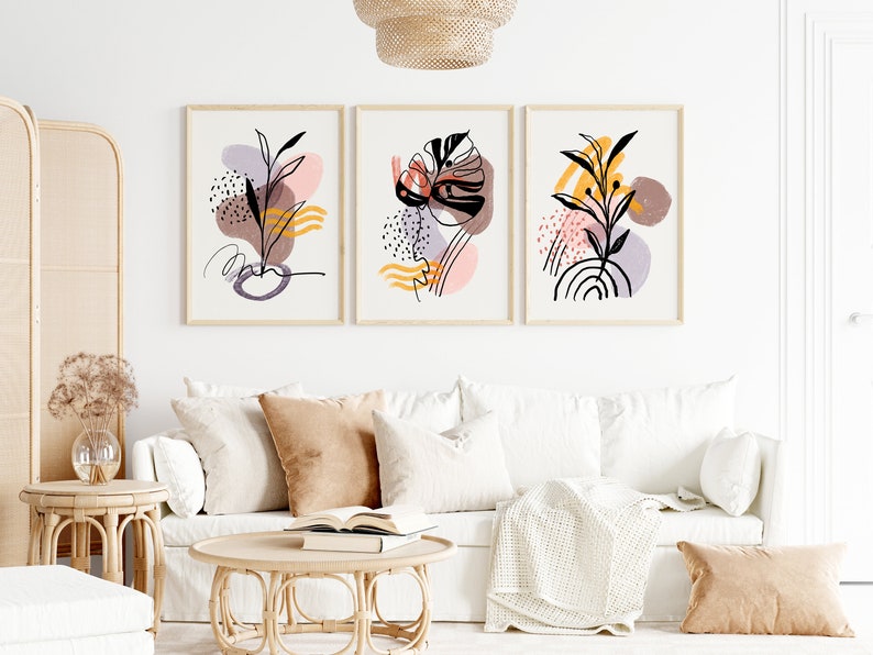 Boho Wall Prints Boho Wall Decor Set of 3 Boho Prints Boho Etsy