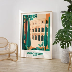 Colosseum Wall Art, Colosseum Rome Italy Art Lovers, Travel Market Wall Art Print, Modern Travel Art, Living Room Print, Colosseum Artwork