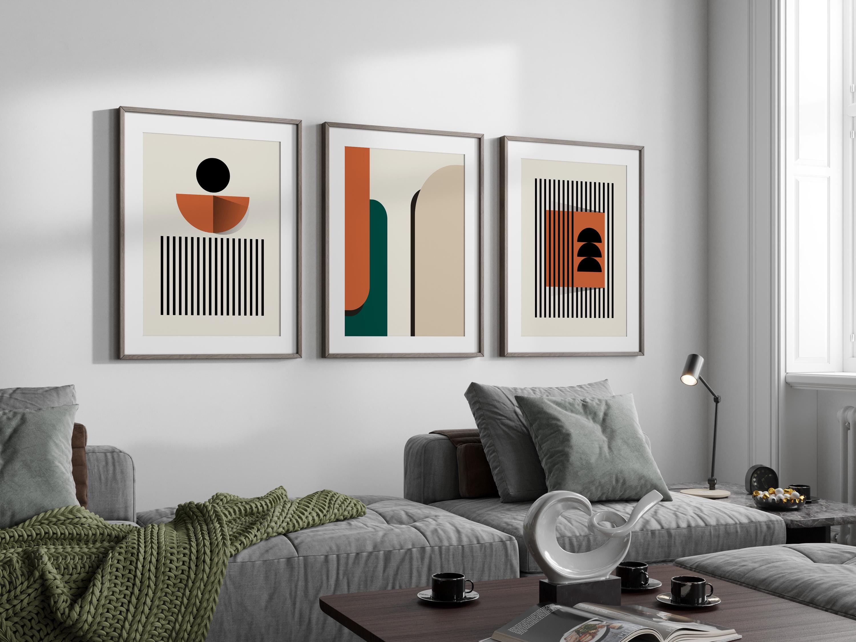 Mid Century Modern Wall Art Prints: Boho Scandi Decor, Set of 3 - Etsy UK