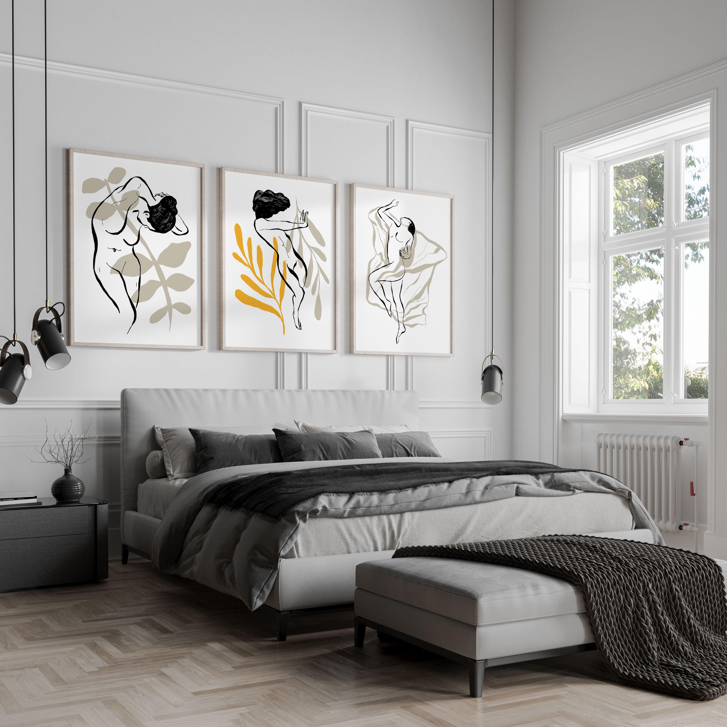 Abstract Nude Line Art Set – Minimalist Female Body Wall Art | Modern Boho Prints for Bedroom, Living Room, Neutral Home Decor