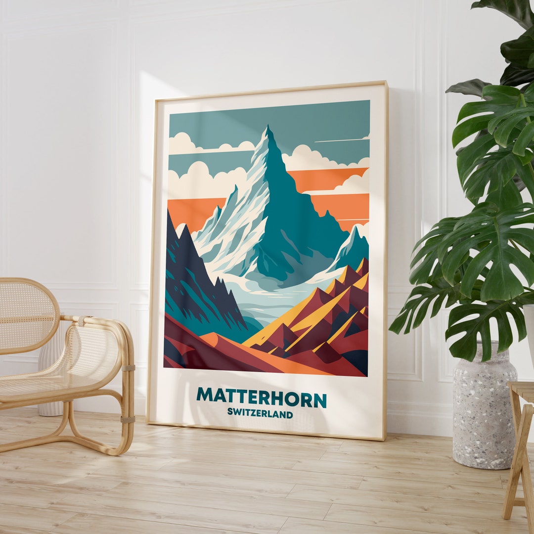 Matterhorn Wall Art, Swiss Alps Mountains Gift Art Lovers, Travel ...