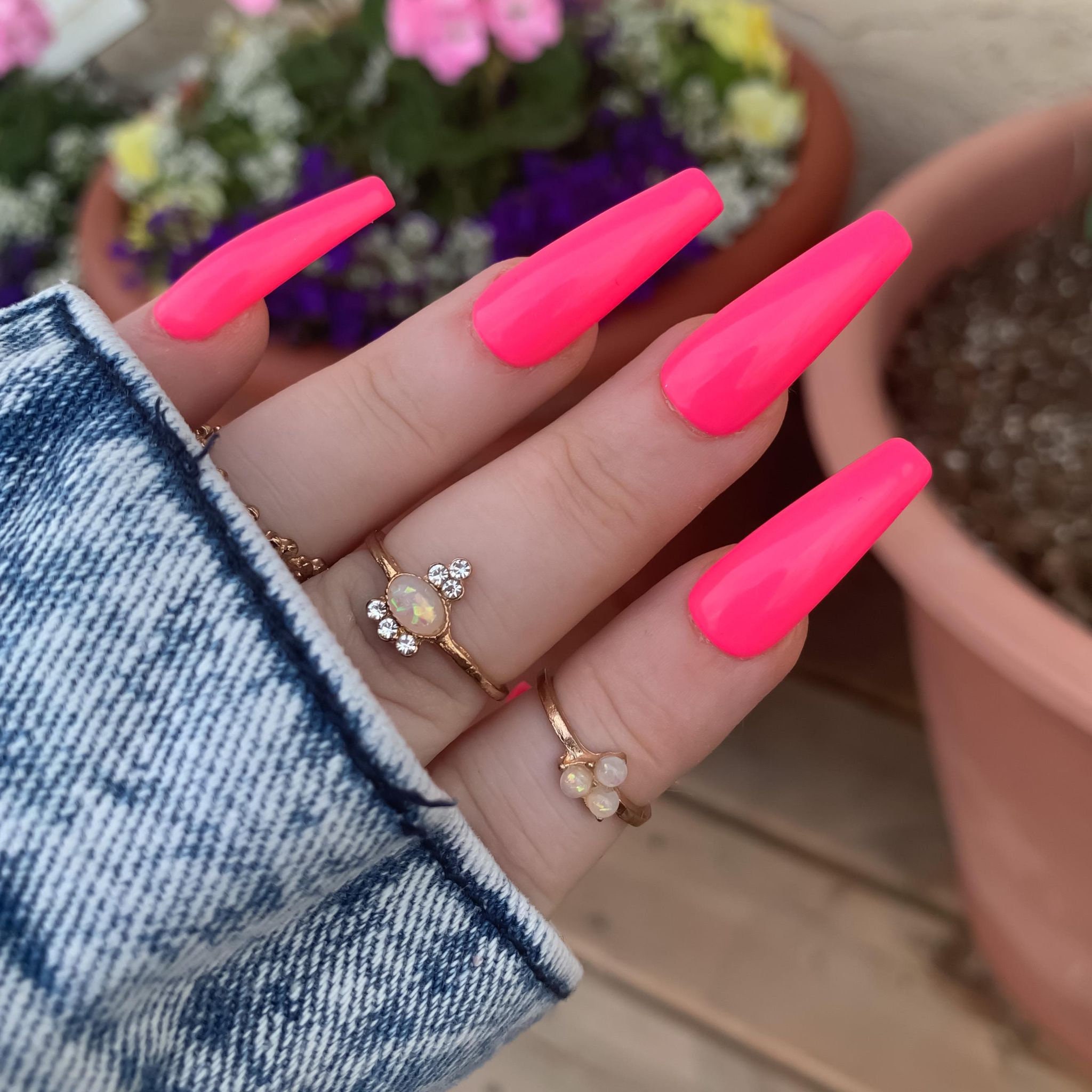 Matte Hot Pink Nails - Etsy Canada Matte Hot Pink Nails - Etsy Canada