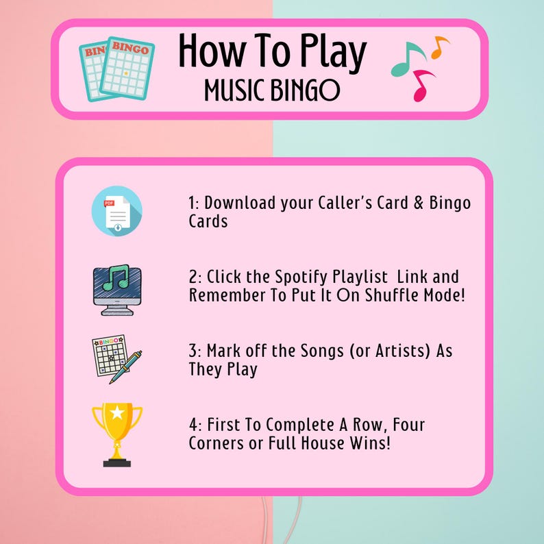 Bingo muzyczne z 50 przebojami R&B | Edycja szybka | Format utworu | Grille, spotkania towarzyskie, wieczory panieńskie lub wieczory gier | Natychmiastowe pobieranie | Spotify zdjęcie 3