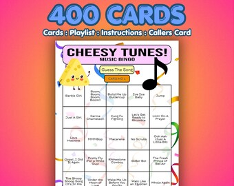 チージーチューンズ ミュージックビンゴカード | カード400枚 | 大人数向けゲーム | 曲当てクイズ |