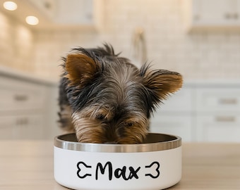 Personalized Pet Bowl With Name, Custom Non-Slip Stainless Steel Dog & Cat Food and Water Feeding Bowl, Gift For Animal Moms, Dog Food bowl
